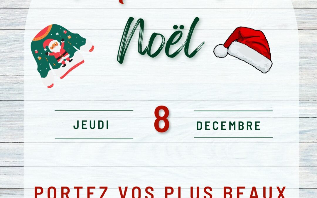 Repas de Noël le 08 décembre – Portez vos plus beaux accessoires de Noël